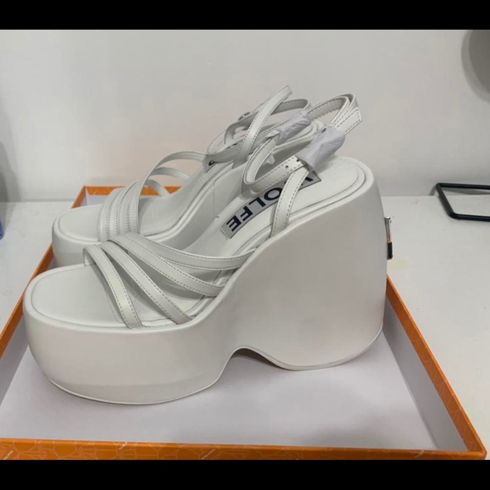Naked Wolfe platform sandals- White
